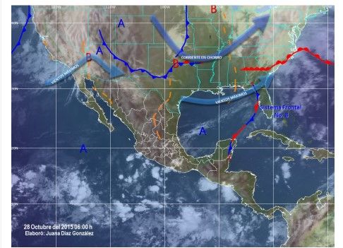 Dos frentes fríos causarán potencial de lluvias en gran parte del país