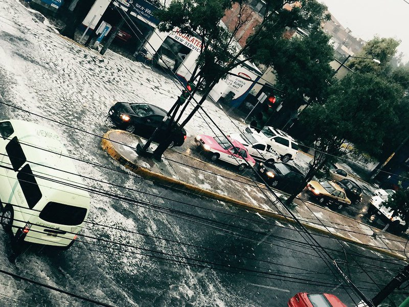 Lluvia y granizo en la Ciudad de México