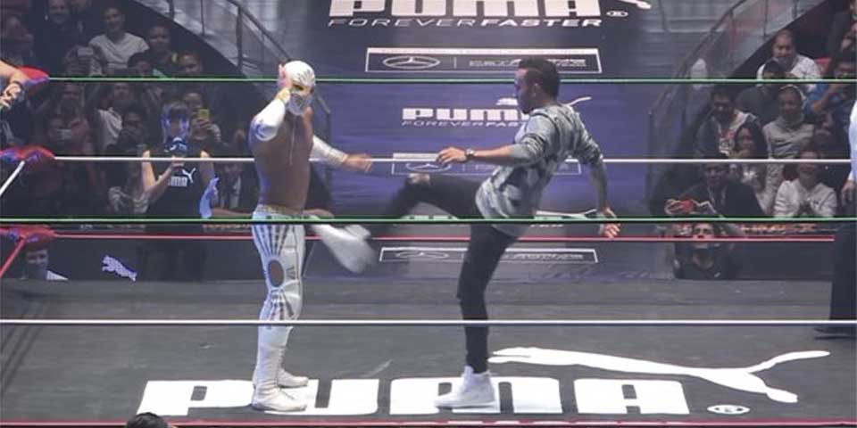 Lewis Hamilton sube al ring y enfrenta a ‘Místico’ Lewis Hamilton sube al ring y enfrenta a ‘Místico’