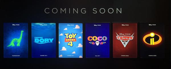 Oficializan fechas de estrenos de Pixar