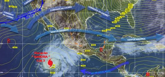 Huracán Sandra podría ser categoría 4 en las próximas horas Huracán Sandra podría ser categoría 4 en las próximas horas