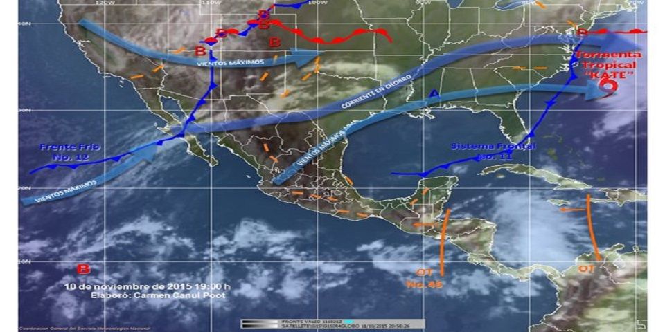 Frentes fríos y humedad provocarán lluvias en el país