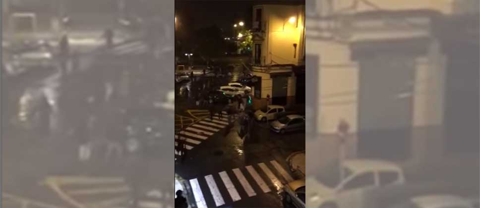 Video: aficionados del Sevilla atacan a seguidores del City