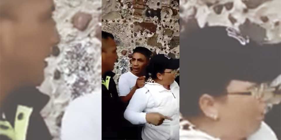 Video: presunto ladrón se esconde detrás de su esposa