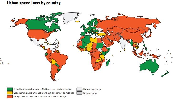 Los países con mejores leyes en defensa del peatón - limites-de-velocidad-leyes-OMS