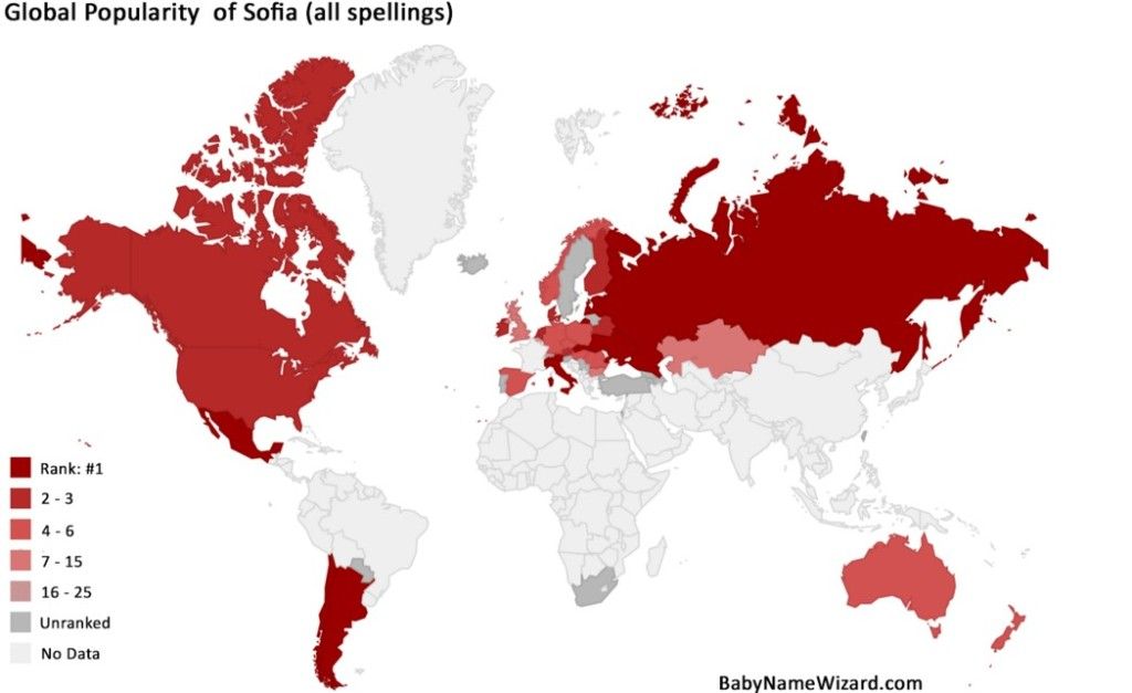 ¿Cuál es el nombre más popular entre mujeres? - mapa-nombres-sofía-1024x627