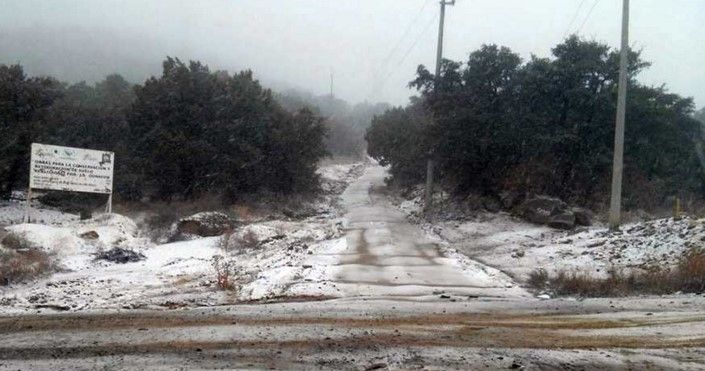 Primera nevada de la temporada cae en Sonora