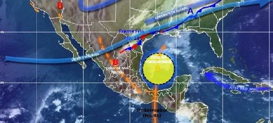 Zona de inestabilidad ocasionará lluvias torrenciales en Veracruz
