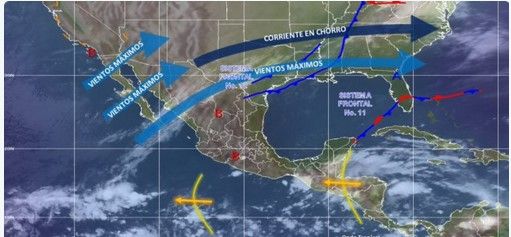 Prevén lluvias en el país por frente frío