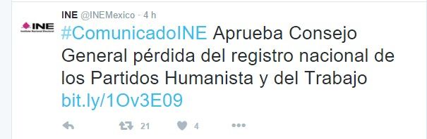 Avala Consejo del INE retirar registro a PT y Humanista - tuit4
