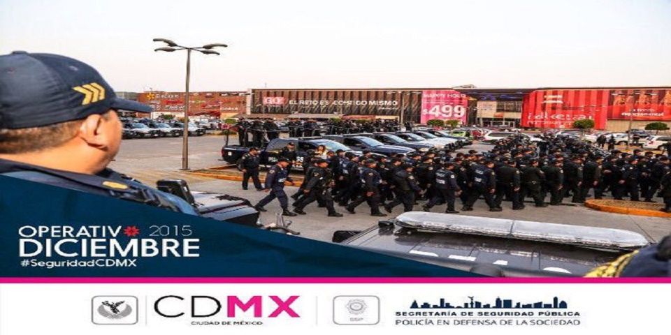 Más de 19 mil policías participan en operativo de Noche Buena en D.F.
