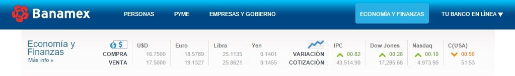Venden dólar en 17.51 pesos - banamex2