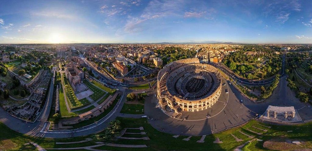 Dron fotografía las Nuevas Siete Maravillas del Mundo - coliseo-romano-1024x497