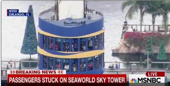 Visitantes quedan atrapados en torre de SeaWorld - kkk