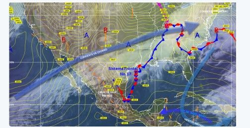 Frente frío causará lluvias y bajas temperaturas en el norte del país