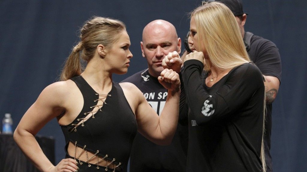 Confirman revancha entre Ronda Rousey y Holly Holm - ronda-rousey-dana-white-holly-holm-1024x576