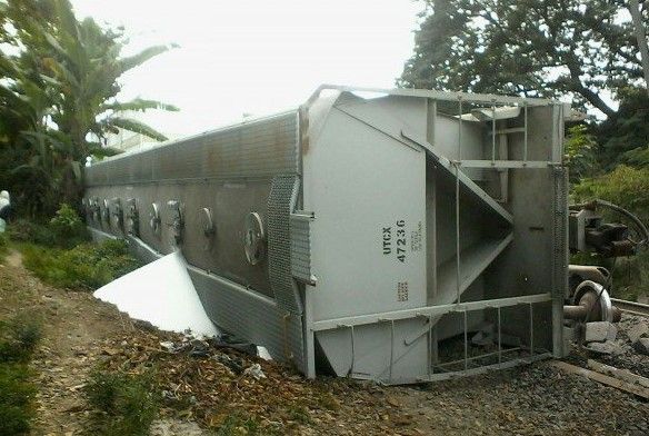 Se descarrila tren en el centro de Veracruz