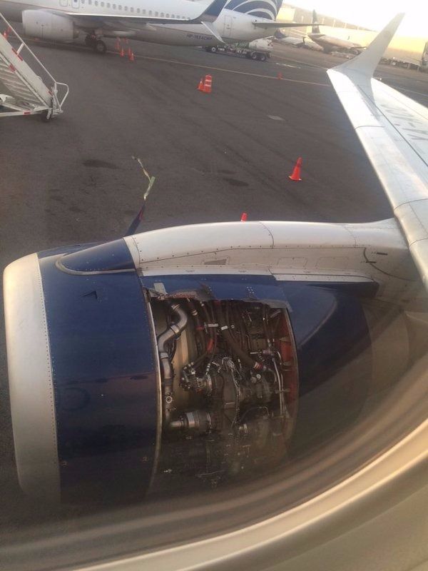 Avión de Aeroméxico realiza aterrizaje de emergencia en el AICM - turbina-avion-aeromexico