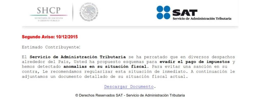 Alertan por correo falso del SAT - CORREO-APÓCRIFO-SAT-1024x418
