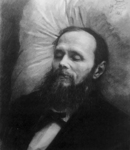 La historia de Dostoyevski, vivió como muchos y escribió como pocos - Dostoyevsky_on_his_Bier_Kramskoy