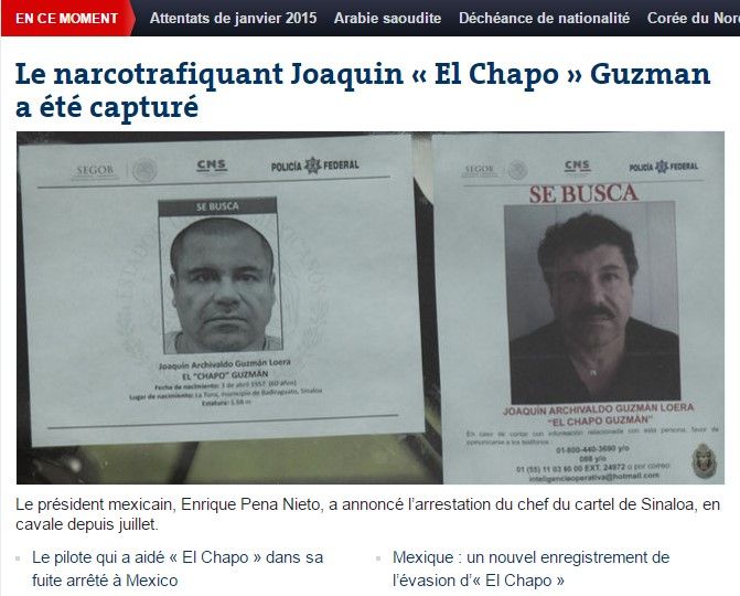 La prensa internacional anuncia la recaptura de "El Chapo" - Le-Monde