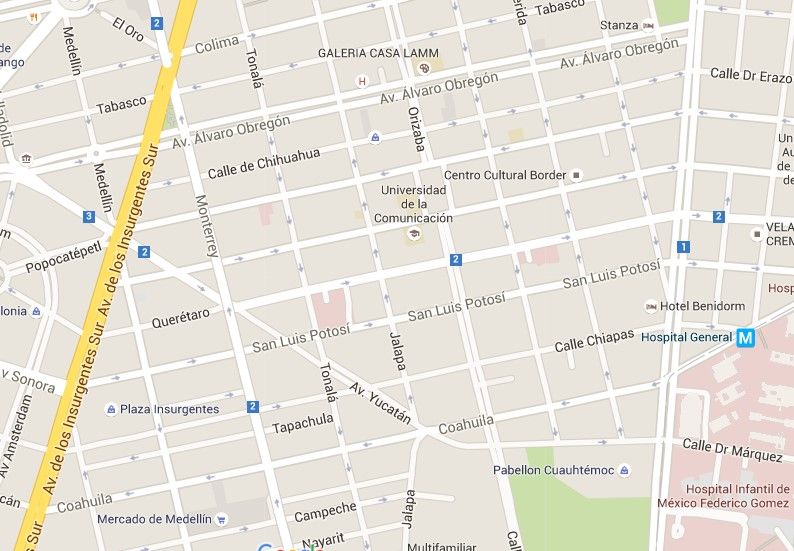 Planean instalar más parquímetros en la Roma Norte - Mapa-Roma-Norte