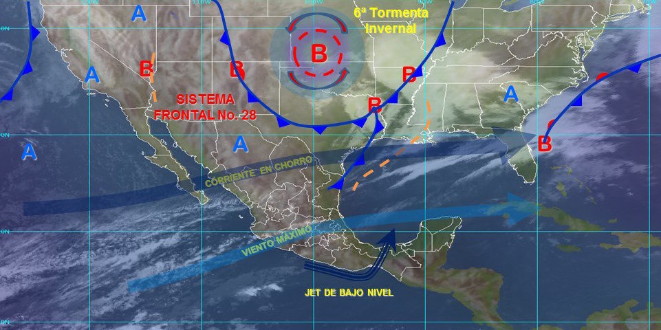 Sexta tormenta invernal provocará lluvias
