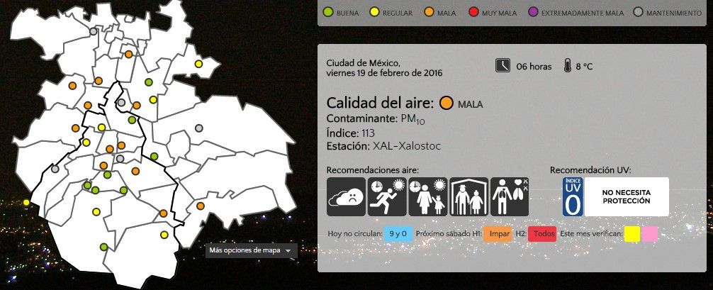 Valle de México amanece con mala calidad del aire - Aire-df-19feb
