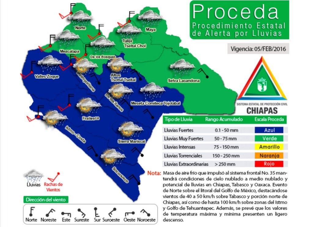 Alerta por lluvias muy fuertes en Chiapas - Alerta-Chiapas-Frente-Frío-2-1024x744