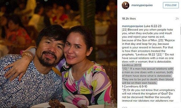 Manny Pacquiao vuelve a arremeter contra los gays - Manny-pacquiao-Instagram
