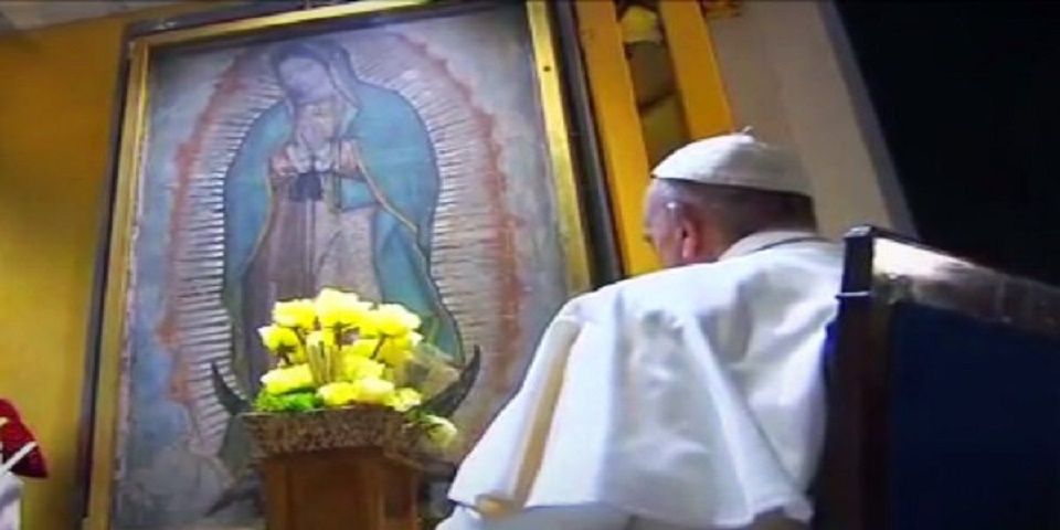 El papa Francisco se encuentra con la Virgen de Guadalupe