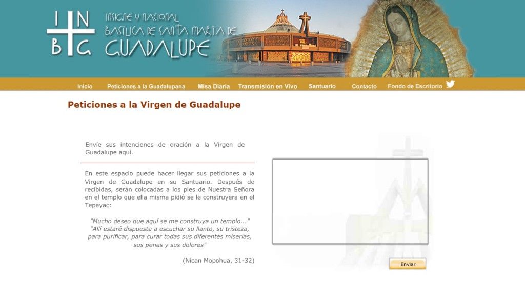 El buzón de peticiones por internet de la Virgen de Guadalupe - Página-Basílica-1024x583
