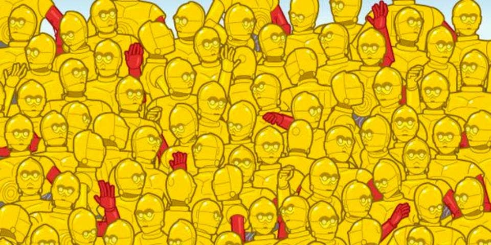 ¿Pueden encontrar al Óscar entre los C-3PO? ¿Pueden encontrar al Óscar entre los C-3PO?