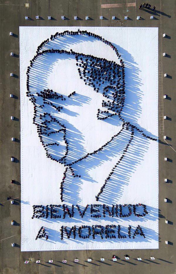 Reciben al papa Francisco con retrato viviente en Morelia - retrato-aereo-papa-francisco-morelia