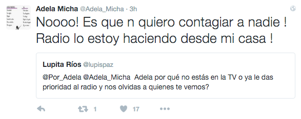 Adela Micha confirma que padece influenza - tuit-adela-micha-influenza-2