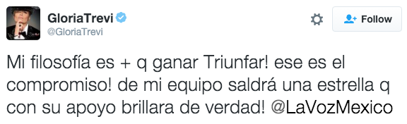 Gloria Trevi será coach en “La Voz… México” - tuit-gloria-trevi-la-voz-mexico