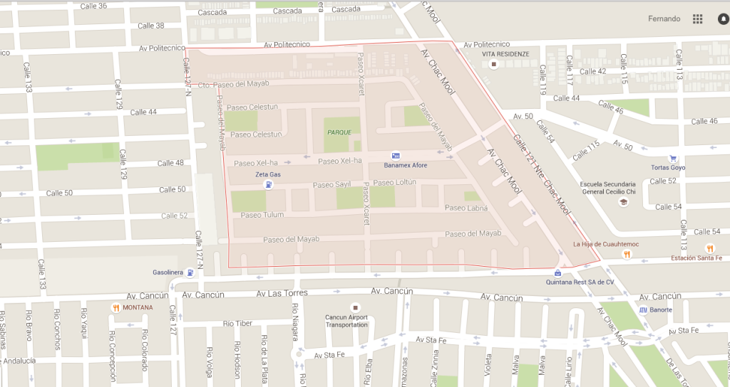 Activan Código Rojo en Cancún - Cancún-Mapa-Balacera-1024x544