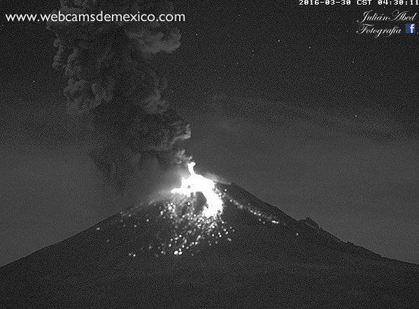 Video: explosión del Popocatépetl Video: explosión del Popocatépetl