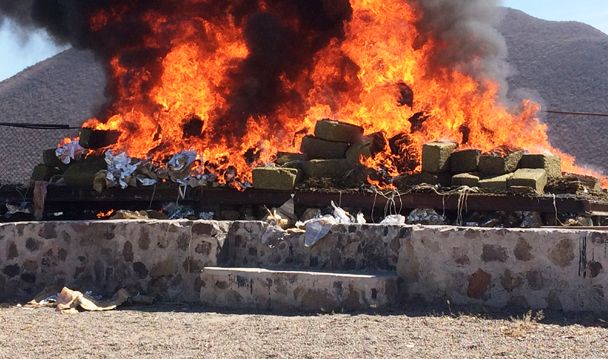 PGR incinera más de siete toneladas de drogas en Sinaloa