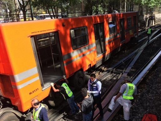 Descarrila tren de la Línea 5 del Metro