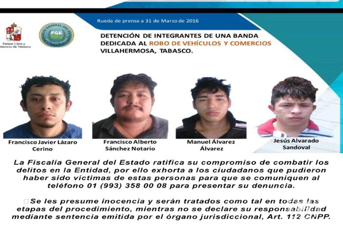 Detienen a banda dedicada a robo de tiendas en Tabasco - Los-cigarreros