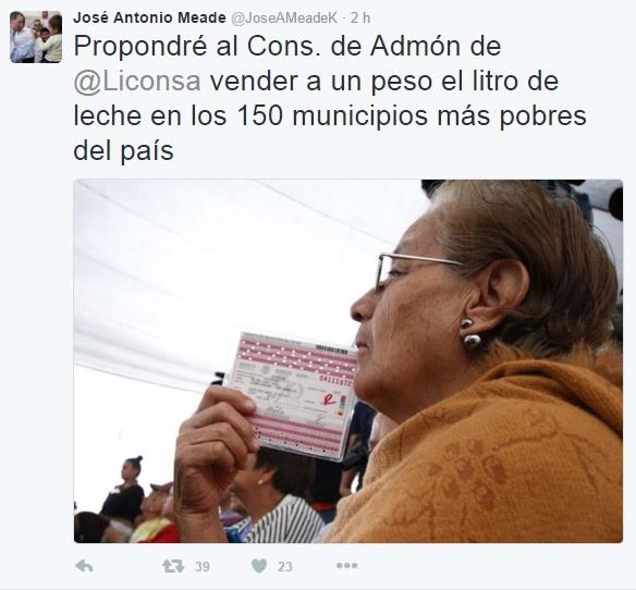 Litro de leche Liconsa costará un peso en 150 municipios - Meade-liconsa-JoseAMeadeK3