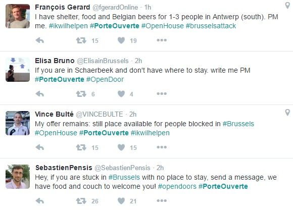 Habitantes ofrecen asilo en Bruselas tras ataques - PorteOuverte