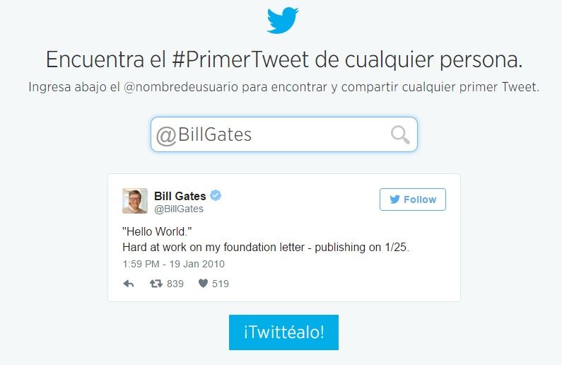 ¿Cuál fue el primer tuit de algunos famosos? - Primer-Tuit-Bill-GAtes-Twitter