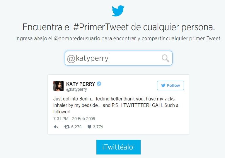 ¿Cuál fue el primer tuit de algunos famosos? - Primer-Tuit-Katy-Perry-Twitter