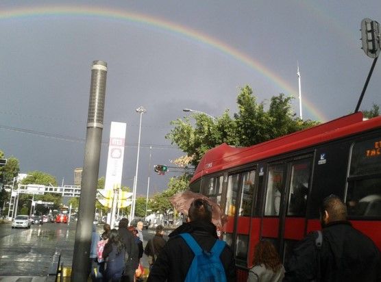 Fotos: arcoíris sorprende a capitalinos tras lluvia matutina - arcoiris-cdmx-9mar-chematierra2
