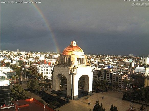 Fotos: arcoíris sorprende a capitalinos tras lluvia matutina - arcoiris-cdmx-9mar-webcamsdemexico