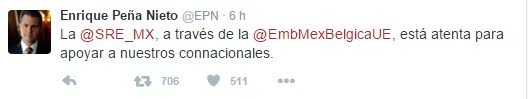 SRE emite alerta de viaje a Bélgica - embajada-mexico-belgica-twitter2