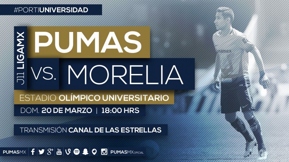 Cambia de horario partido Pumas vs Morelia - promo
