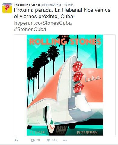 Envía de 'The Rolling Stones' mensaje a Cuba - tuit-rolling-stones-cuba
